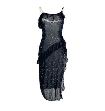 Supply Thin Mesh Cinched Strap Dress Sexy See through Private Room Seductive Nightdress