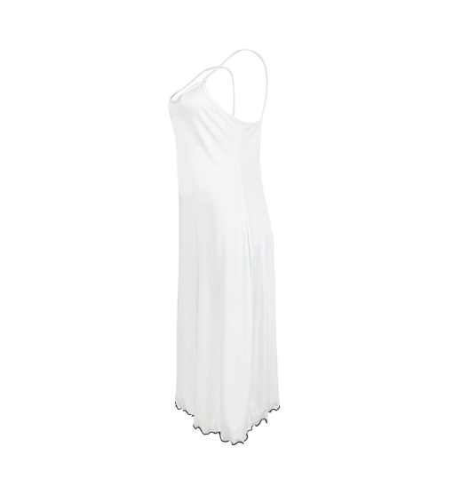 Milk Silk Silky Skin Friendly Slip Nightdress Ladies Long Backless Simple Casual Homewear