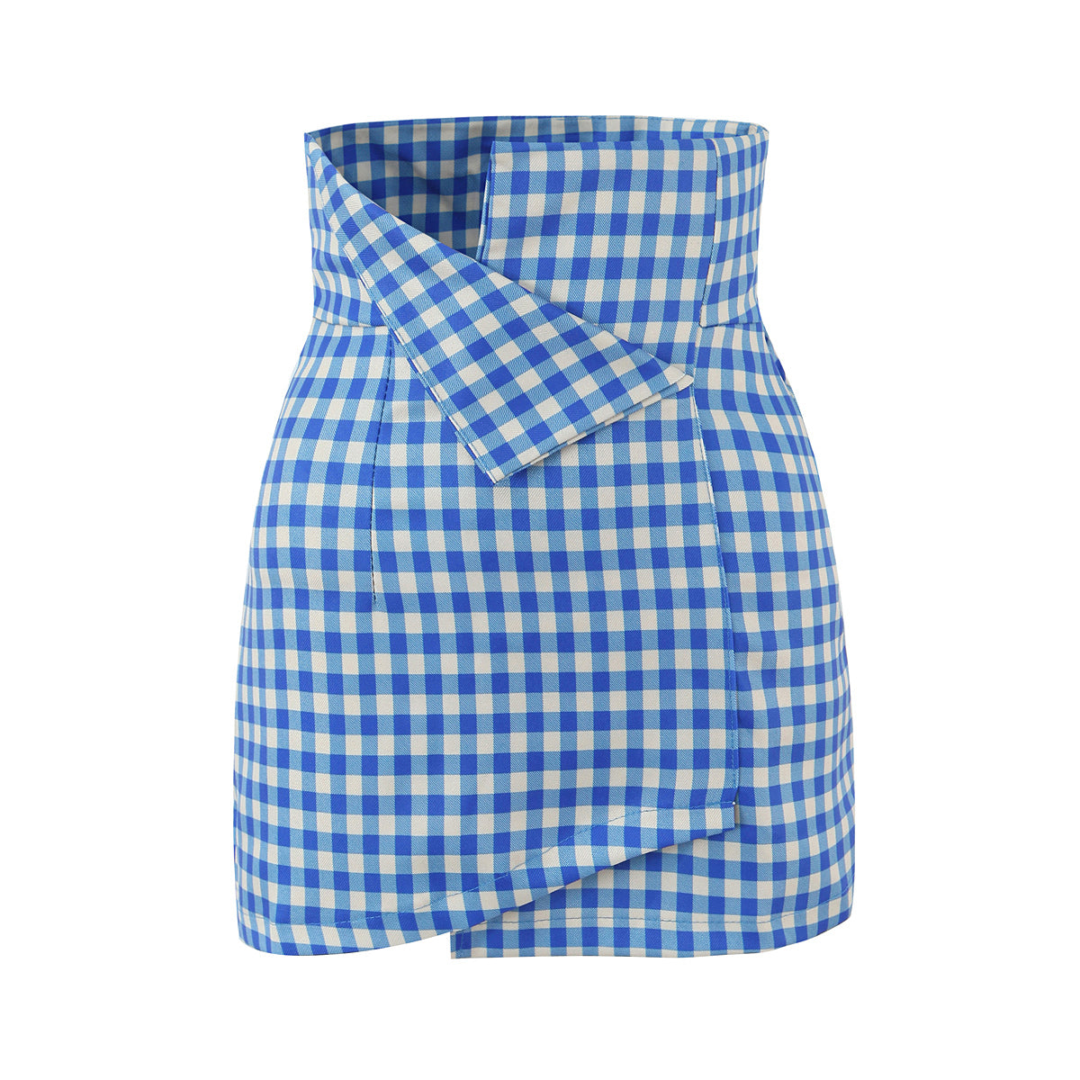 Blue and White Plaid Skirt