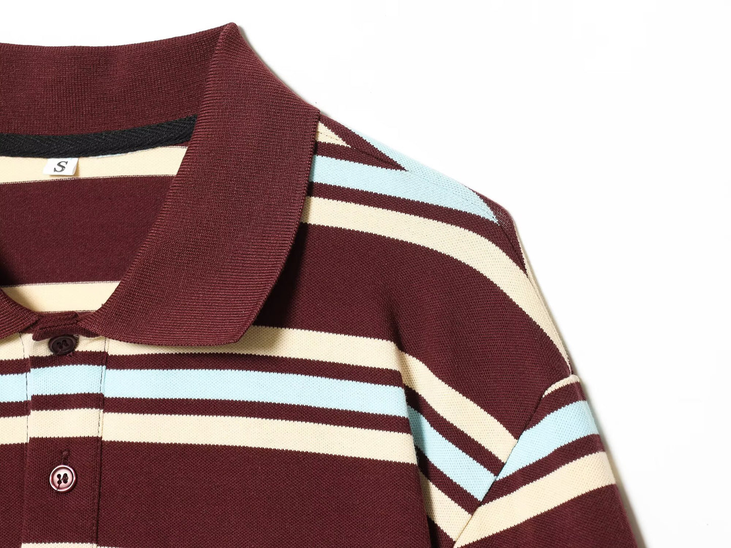 Women Clothing Collared Patchwork Long Sleeve Sweater