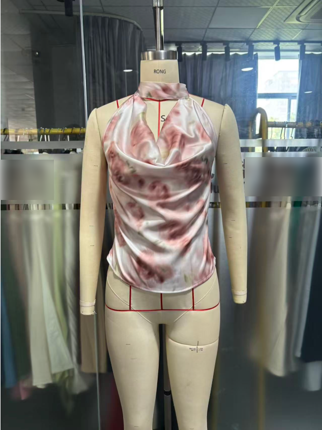 Acetate Satin Sexy Dopamine Sexy Halter Spaghetti Straps Top Slim High Sense Sexy Women Sleeveless Blouse