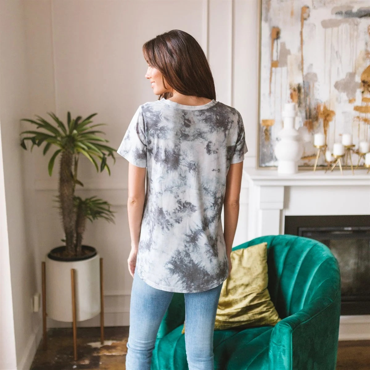 Summer Women Tie Dyed Printed Loose Short Sleeved Top T shirt Women