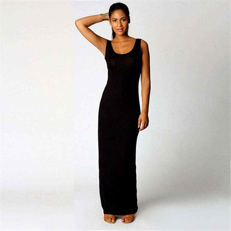 Summer Casual Women Clothing Sexy Vest Maxi Dress Sleeveless Slim Dress
