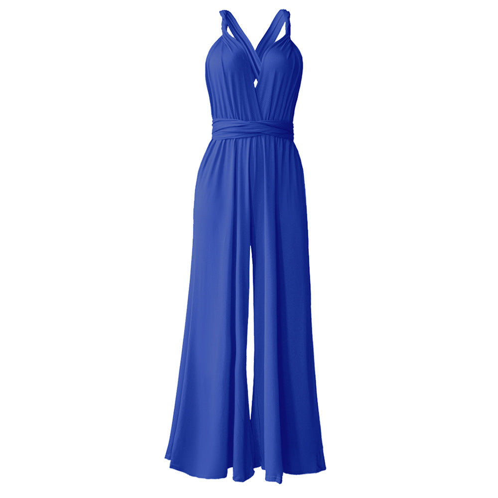 Platform Sexy Women Wear Solid Color Multiple Wear Wide Leg Pants