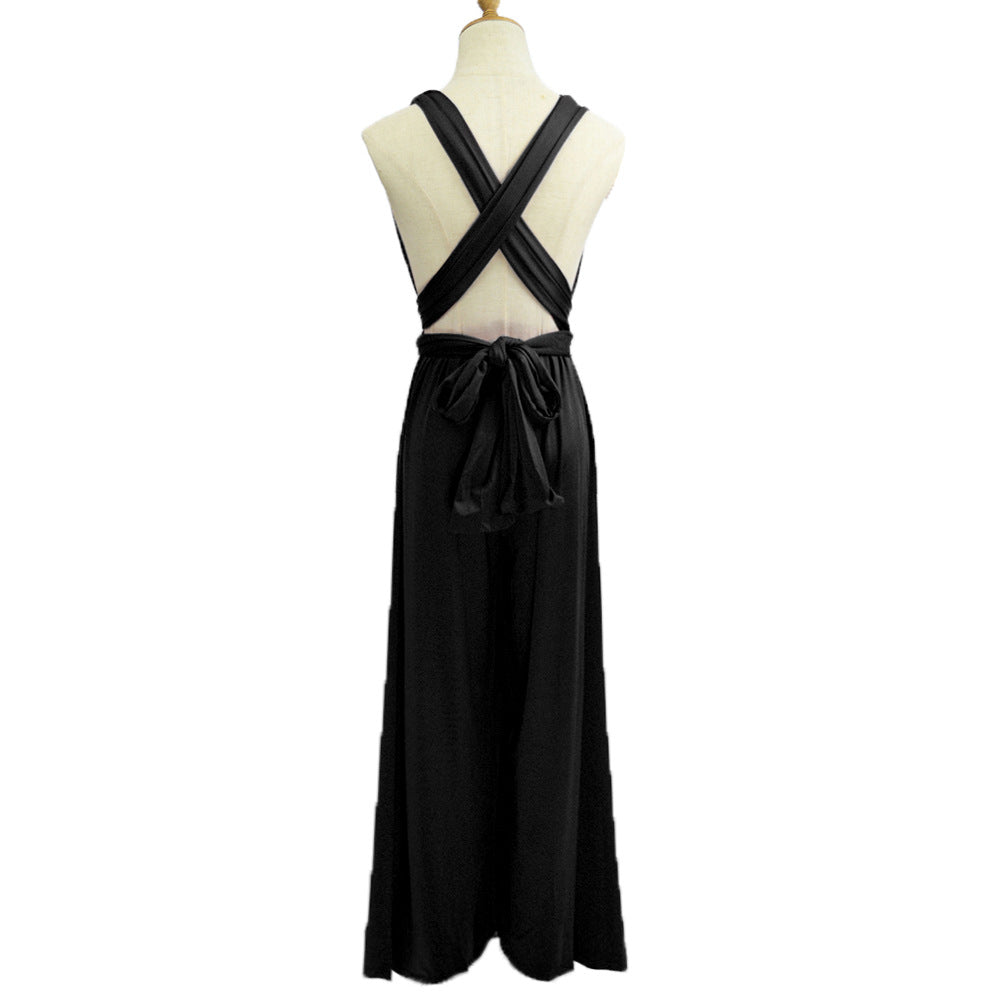 Platform Sexy Women Wear Solid Color Multiple Wear Wide Leg Pants