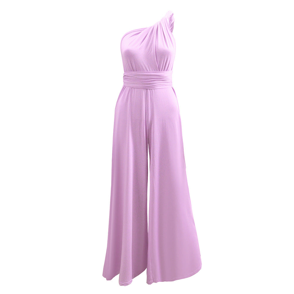 Platform Sexy Women Wear Solid Color Multiple Wear Wide Leg Pants