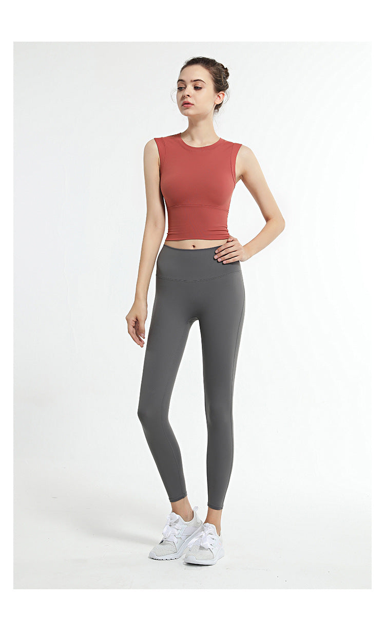 Solid Color Sexy Sports Vest Women Tight Elastic Quick-Drying Running Suit Gym Vest Yoga Jacket