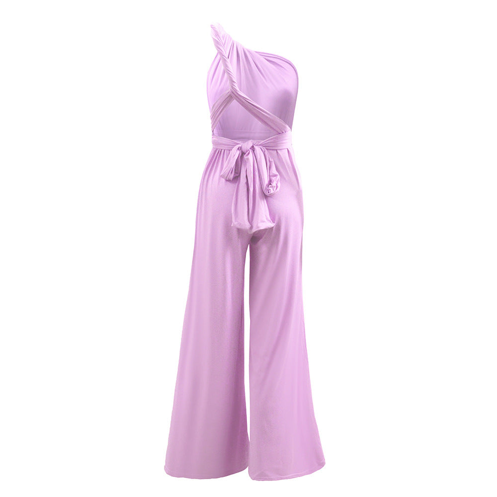 Platform Sexy Women Wear Solid Color Multiple Wear Wide Leg Pants