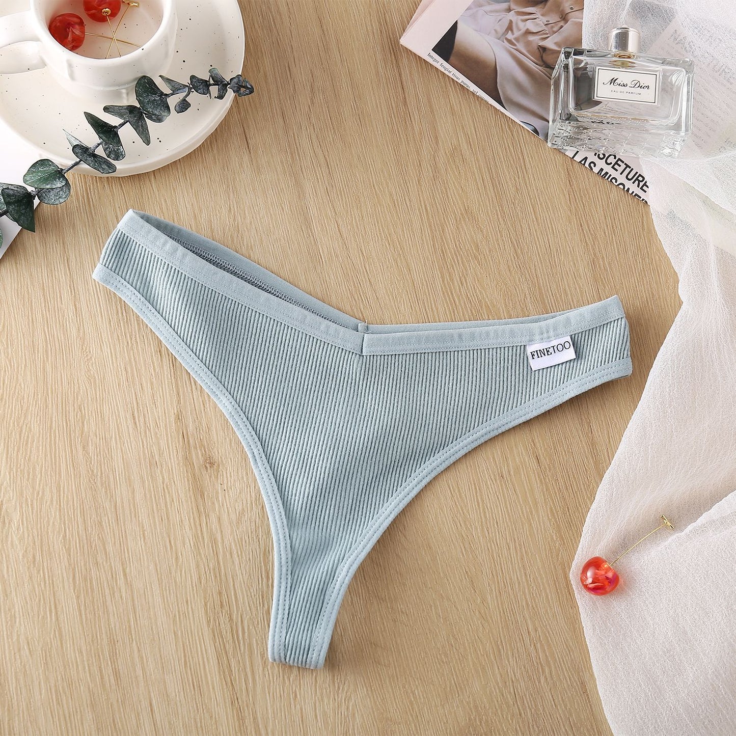 Women T Back Briefs Cotton Sexy Low Waist Panties High Slit Briefs