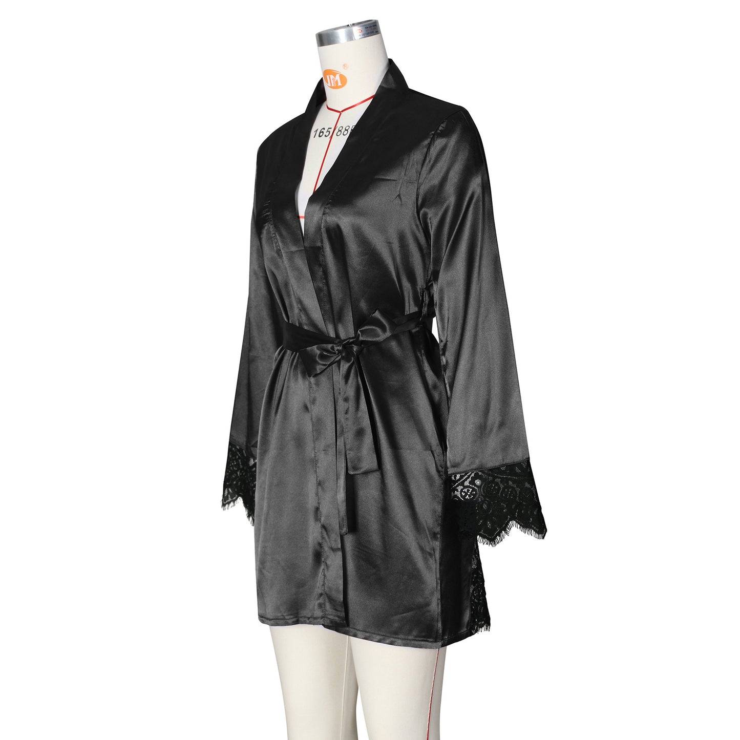 Ladies Robe Sexy See through Lace Cardigan Pajamas Bathrobe Pajamas