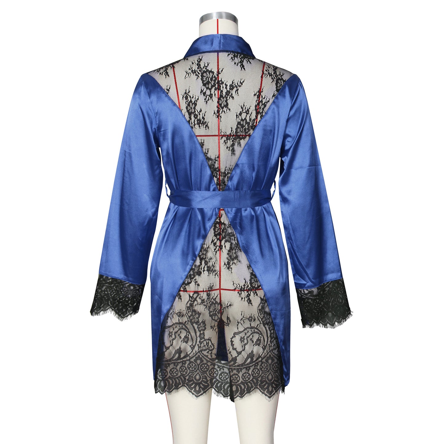 Ladies Robe Sexy See through Lace Cardigan Pajamas Bathrobe Pajamas