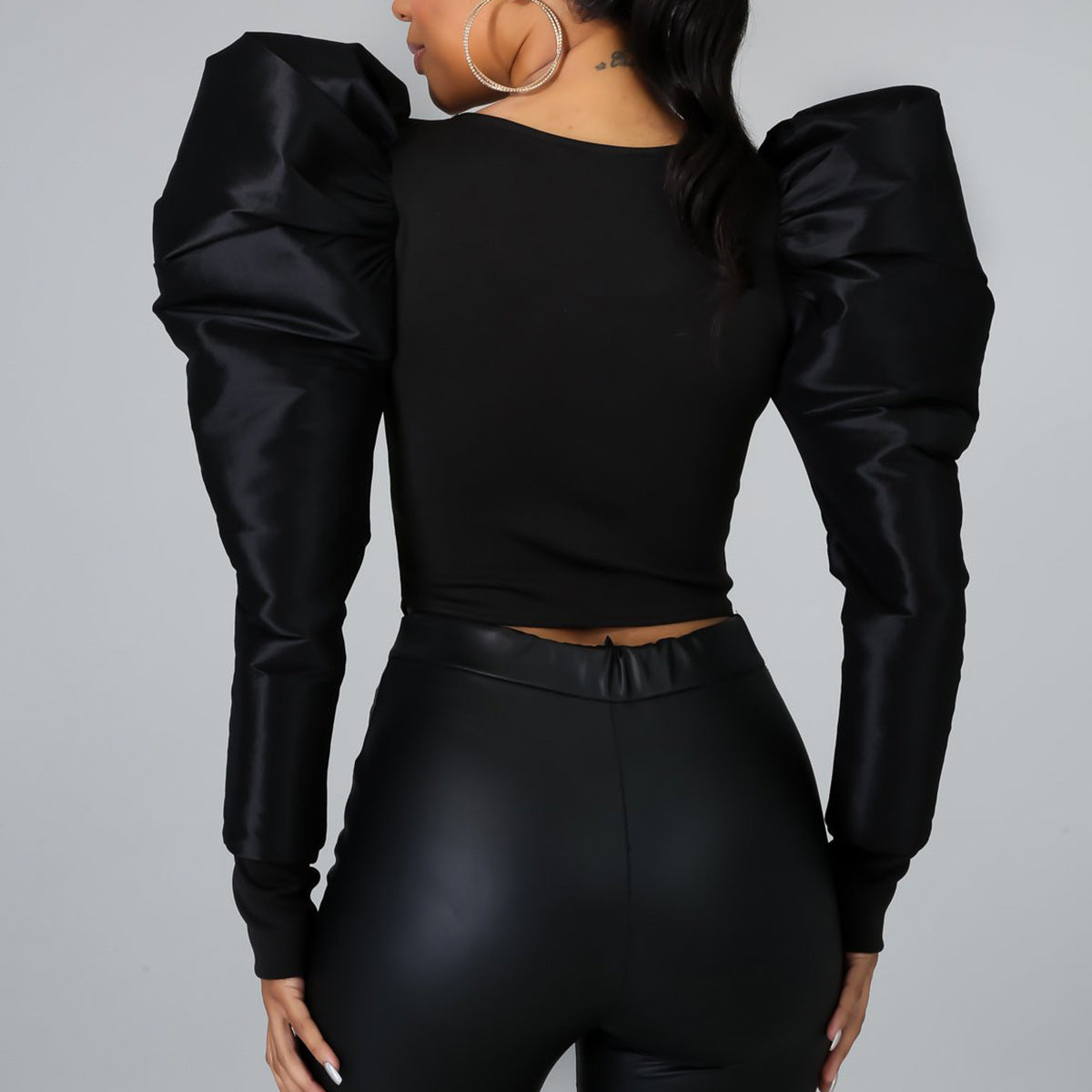 Spring Summer New Women Clothing Niche Puff Sleeve Long Sleeve Top T-shirt Trendy