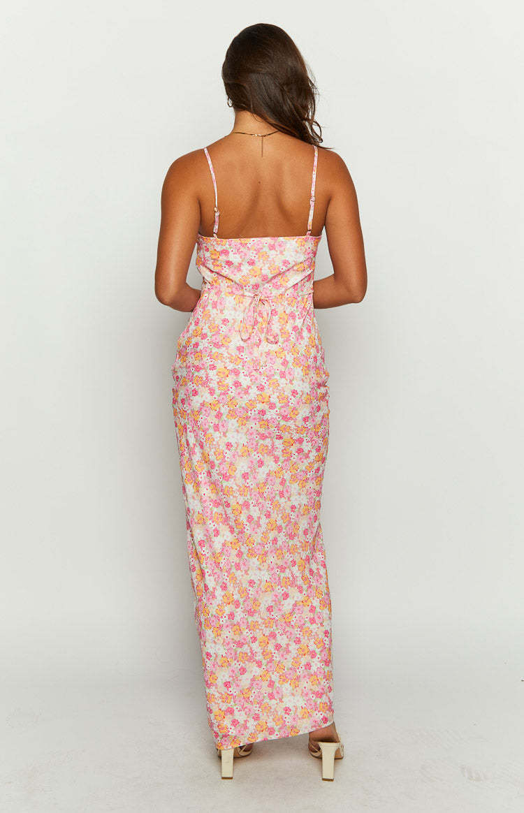 Women Clothing Summer Suspender U Collar Slim Fit Backless Floral Dress