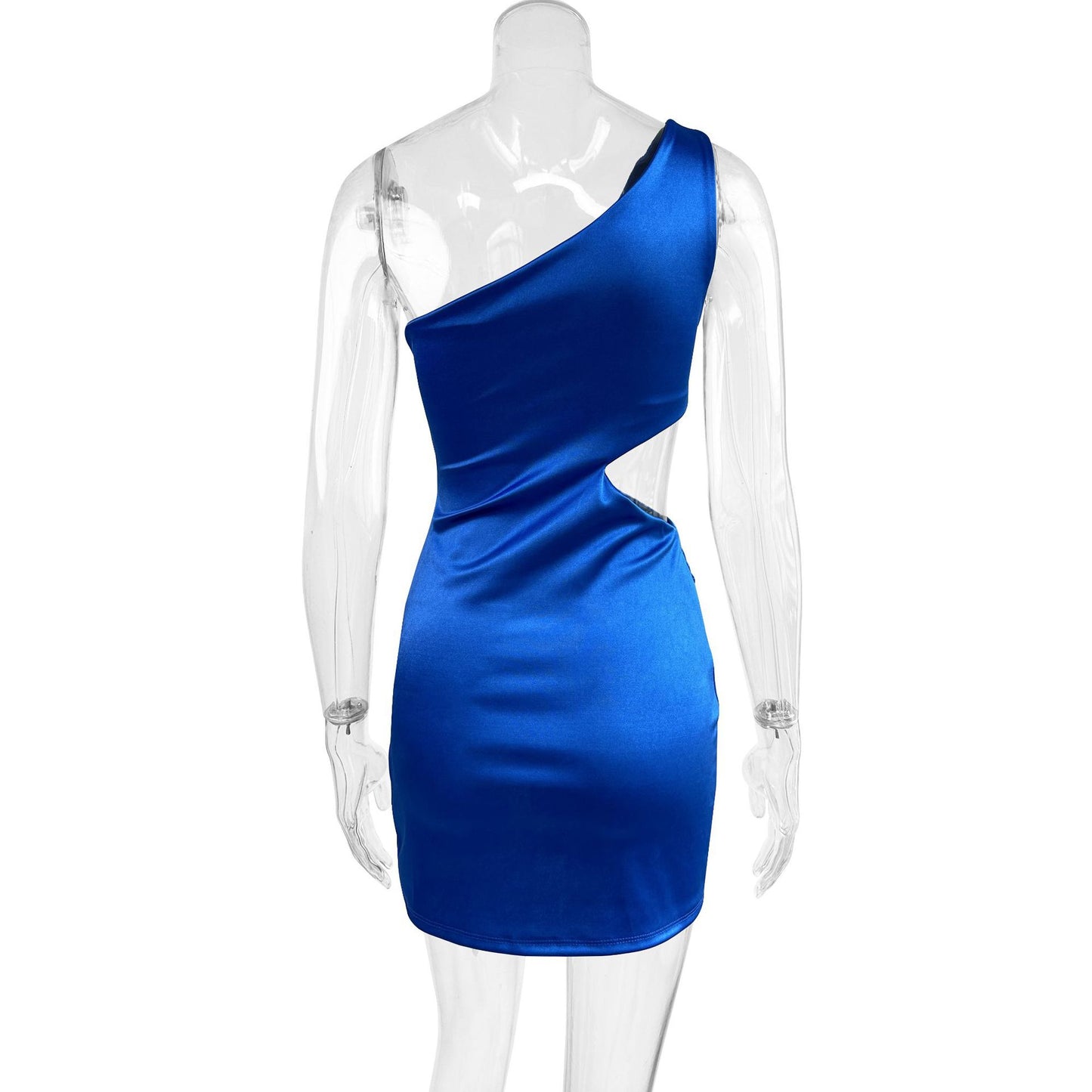 Summer Slim Fit Sexy Women Clothing Shoulder Collar Pleated High Grade Nightclub Dress