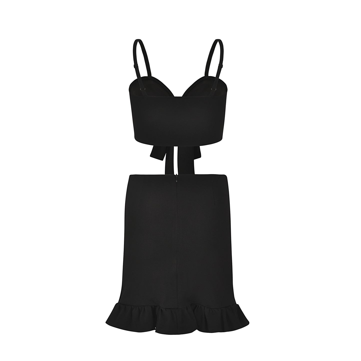 Bandeau Camisole High Waist Ruffles Package Hip Vacation Skirt Set