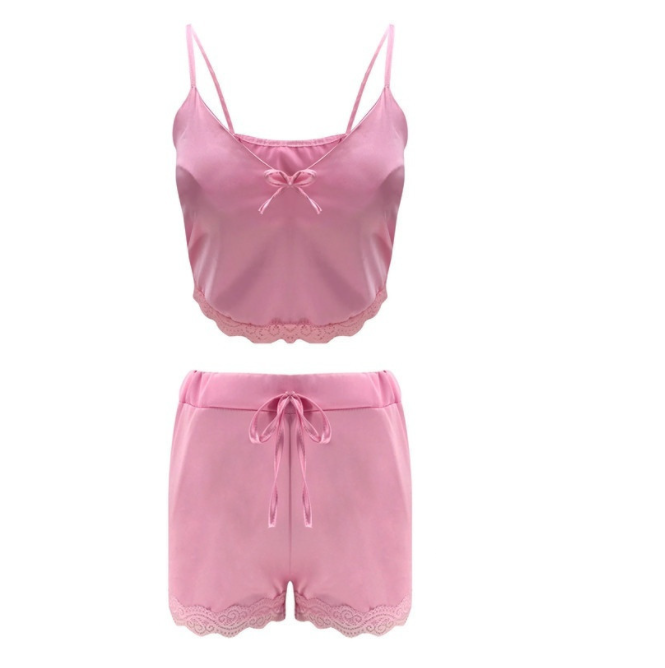 Sexy Lingerie Sexy Suit High Elastic Satin Home Pajamas Sexy 2-Piece Set