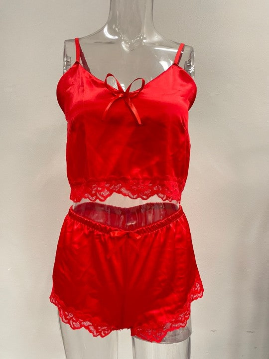 Sexy Lingerie Sexy Suit High Elastic Satin Home Pajamas Sexy 2-Piece Set