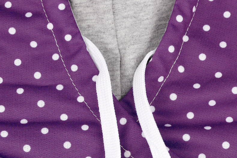Autumn New Christmas Printing Pocket Long Sleeve Hooded Casual Hoodie Women