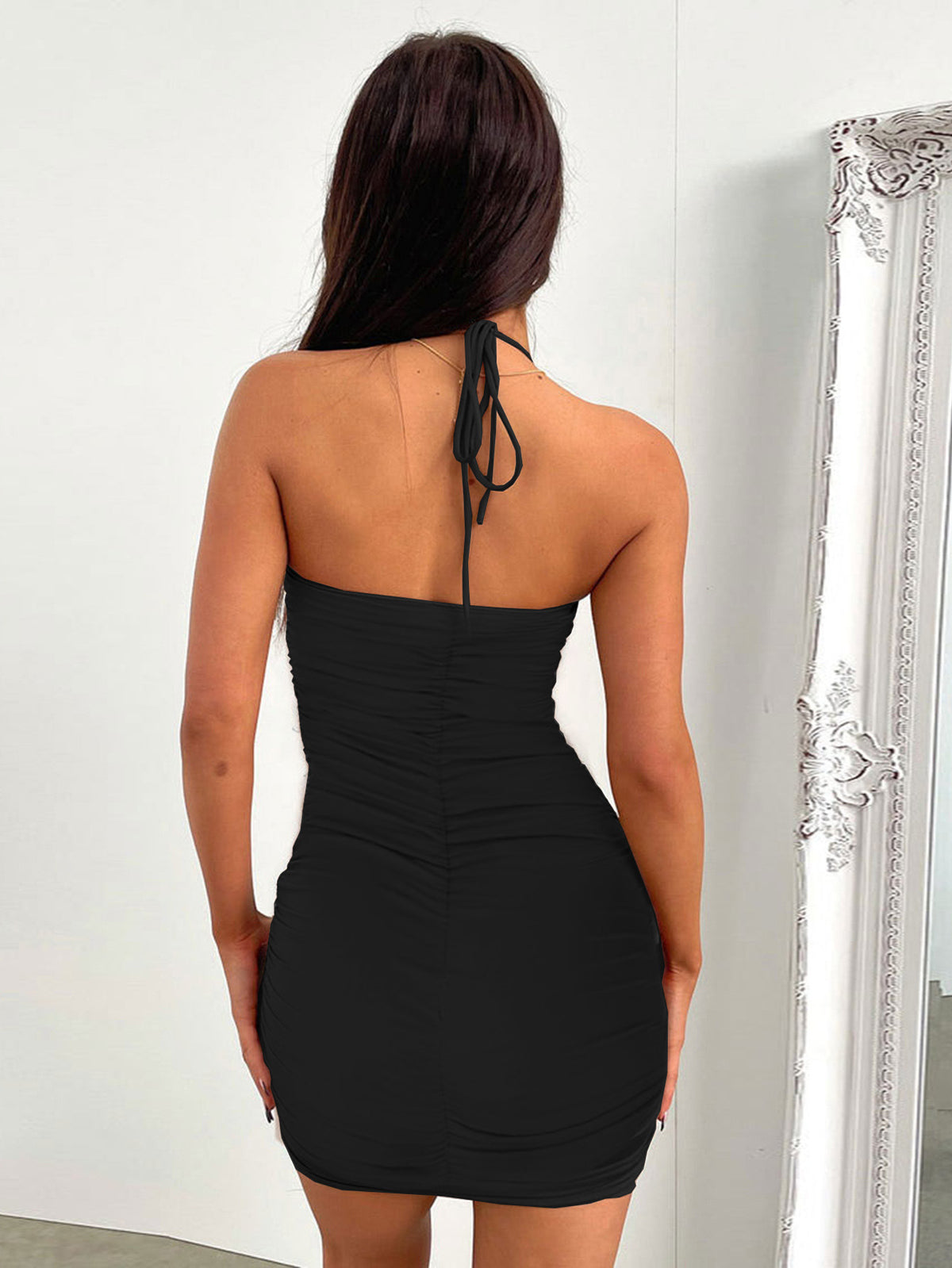 Summer Dress Women Clothing Sexy Suspender Dress Lace Up Cutout Hip Dress