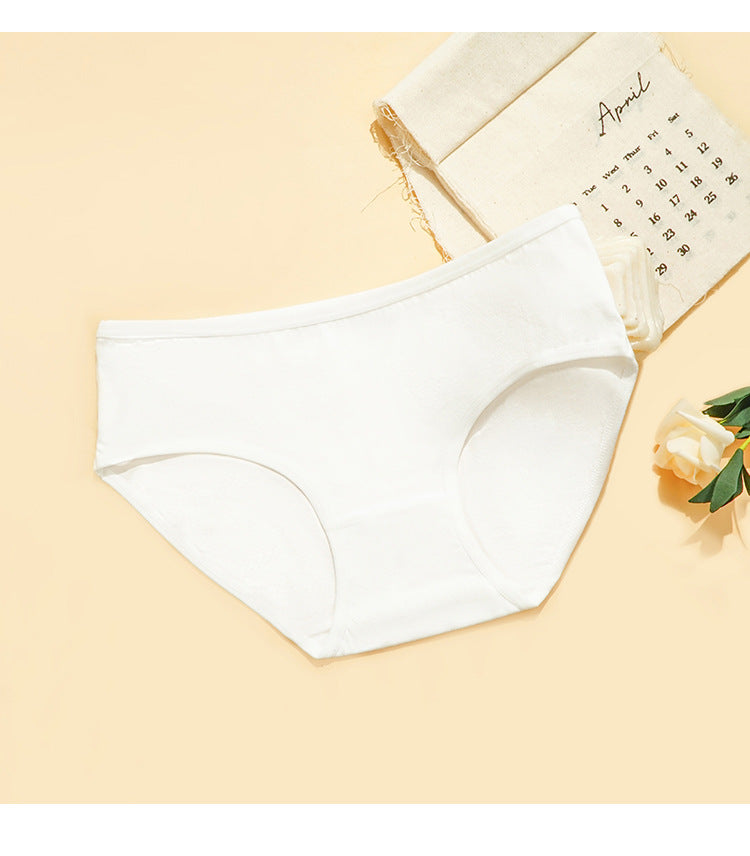 Low Waist Cotton Briefs Women Simple Solid Color Sewing Knitted Pants Full Hip Women Cotton Underwear