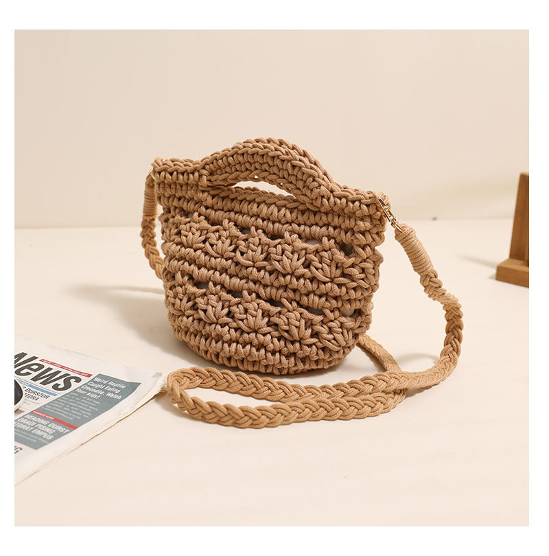 Crossbody Cotton Thread Woven Bag All Matching Hollow Out Cutout Straw Bag Vacation Beach Bag Partysu Women Bag