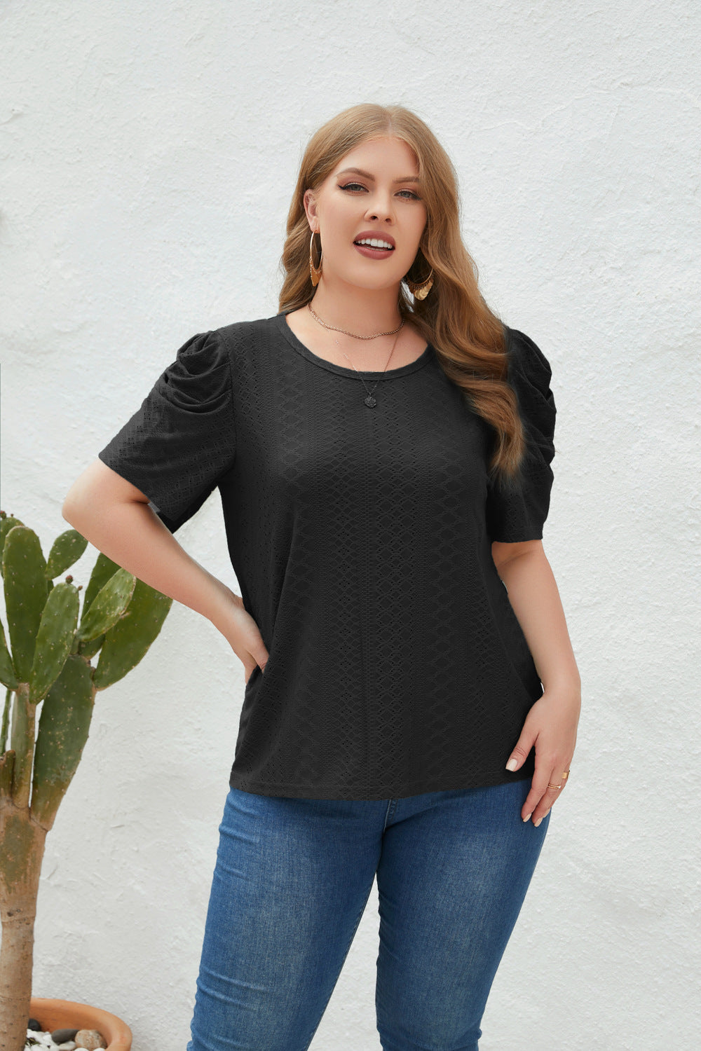 Plus Size Spring Summer Women Clothing Loose Fitting Casual T shirt Women Round Neck Short Sleeve Office Top