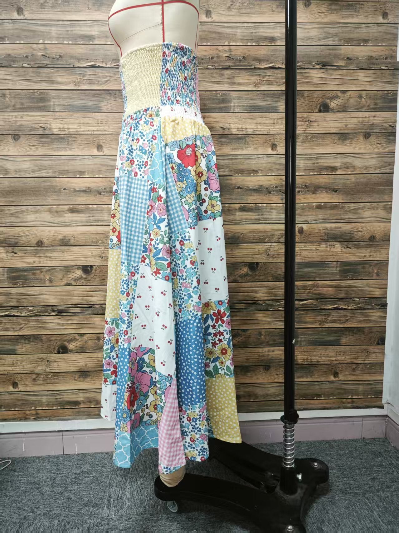 Printed Stitching Women Clothing Popular Floral Skirt Long Skirt