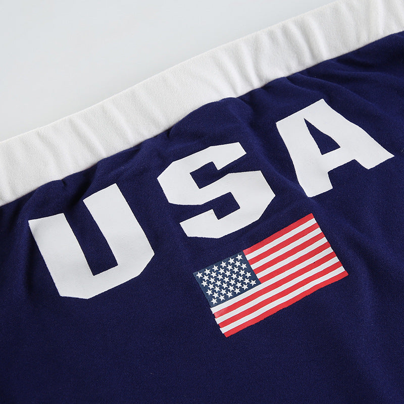 Sports Romper Summer Letter Graphic Print Contrast Color Horizontal Bra Tight Casual Jumpsuit for Women