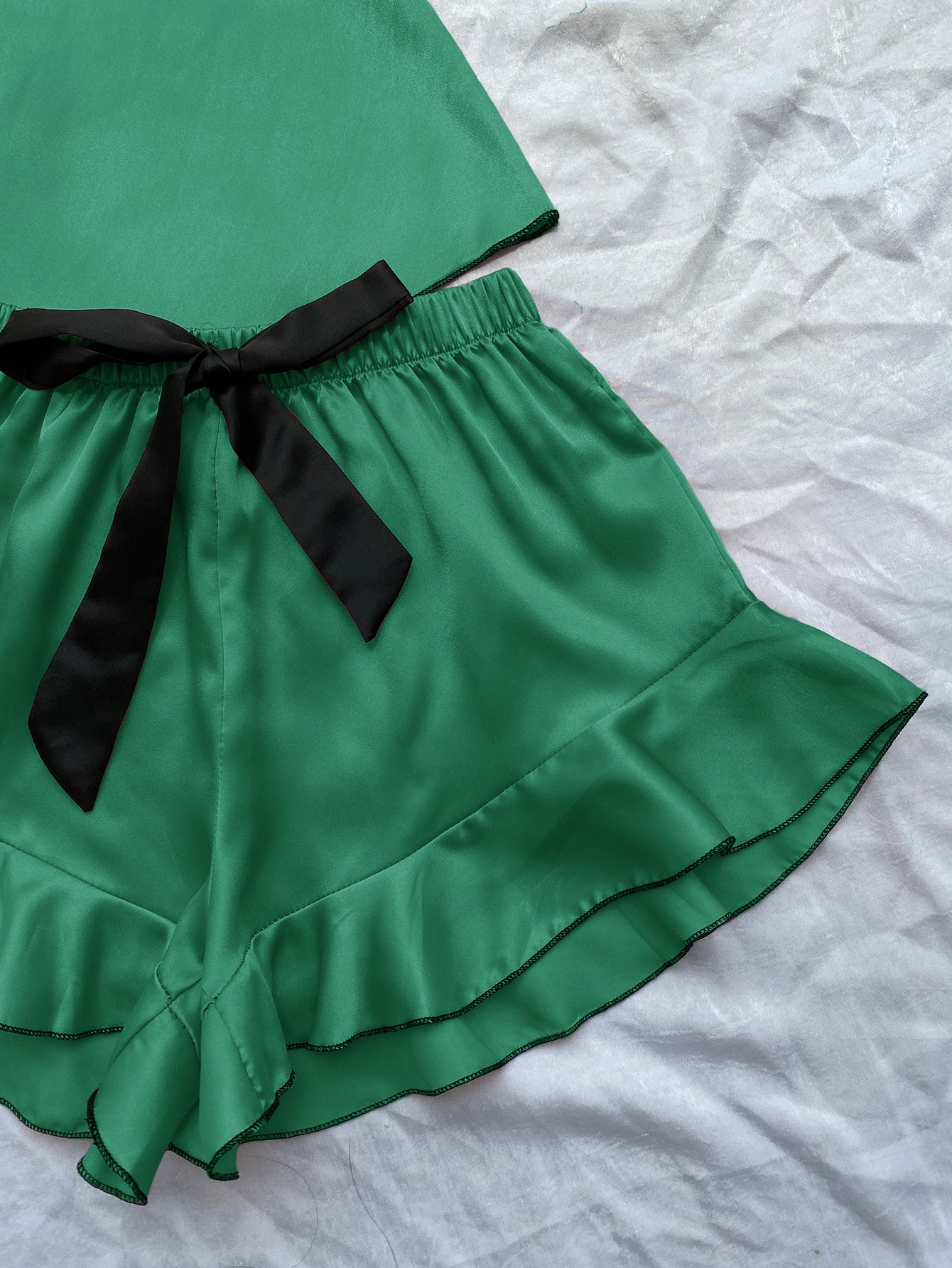 Sexy Sling Dress Home Wear Women Summer Vest Shorts Set Home Silk Ice Silk Pajamas
