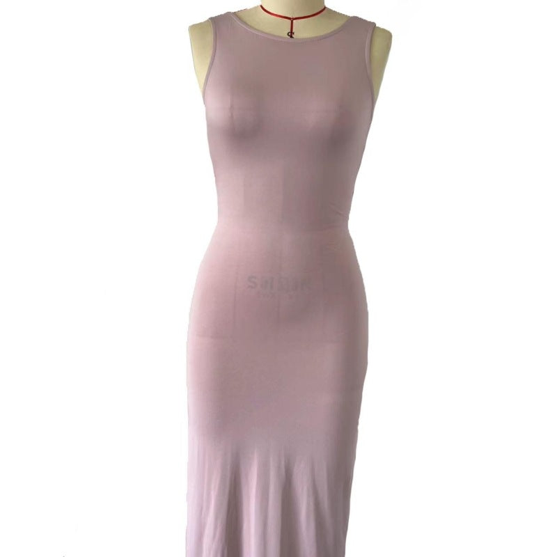 Party Sexy Backless Cross Strap Split Maxi Dress Elegant High-Grade Cami Dress for Women