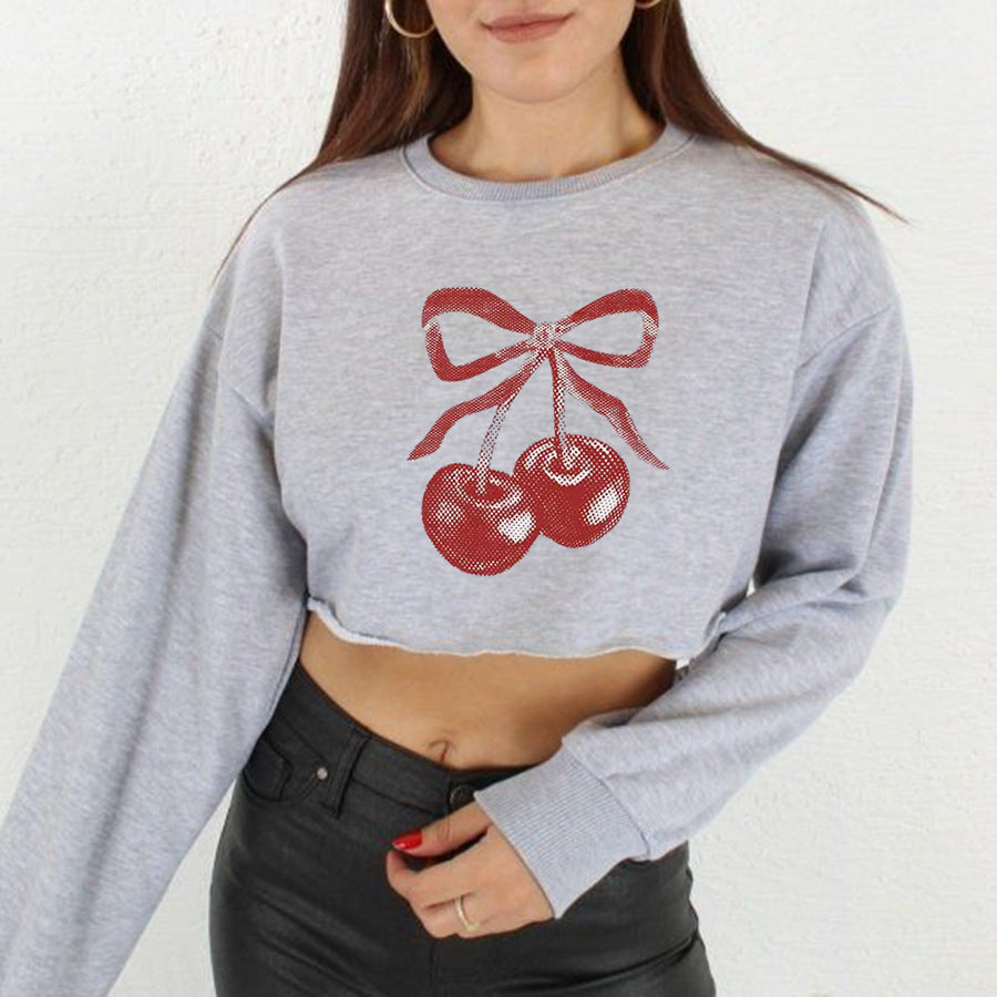 Street Hipster Sexy Top Short Long Sleeve Sweatshirt Autumn Winter Women Clothing