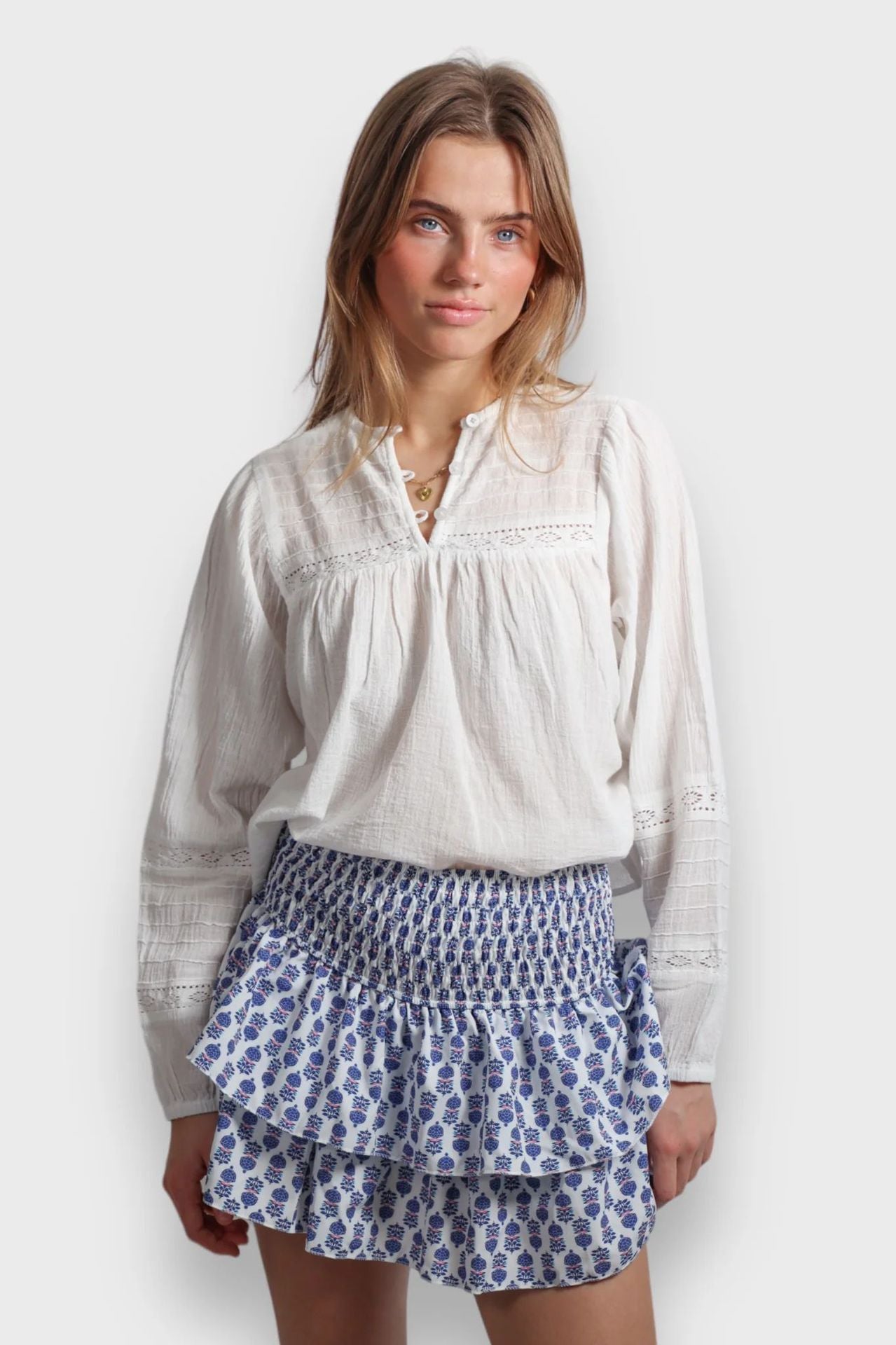 Spring Summer Women Clothing Retro Personalized Printing Splicing Skirt