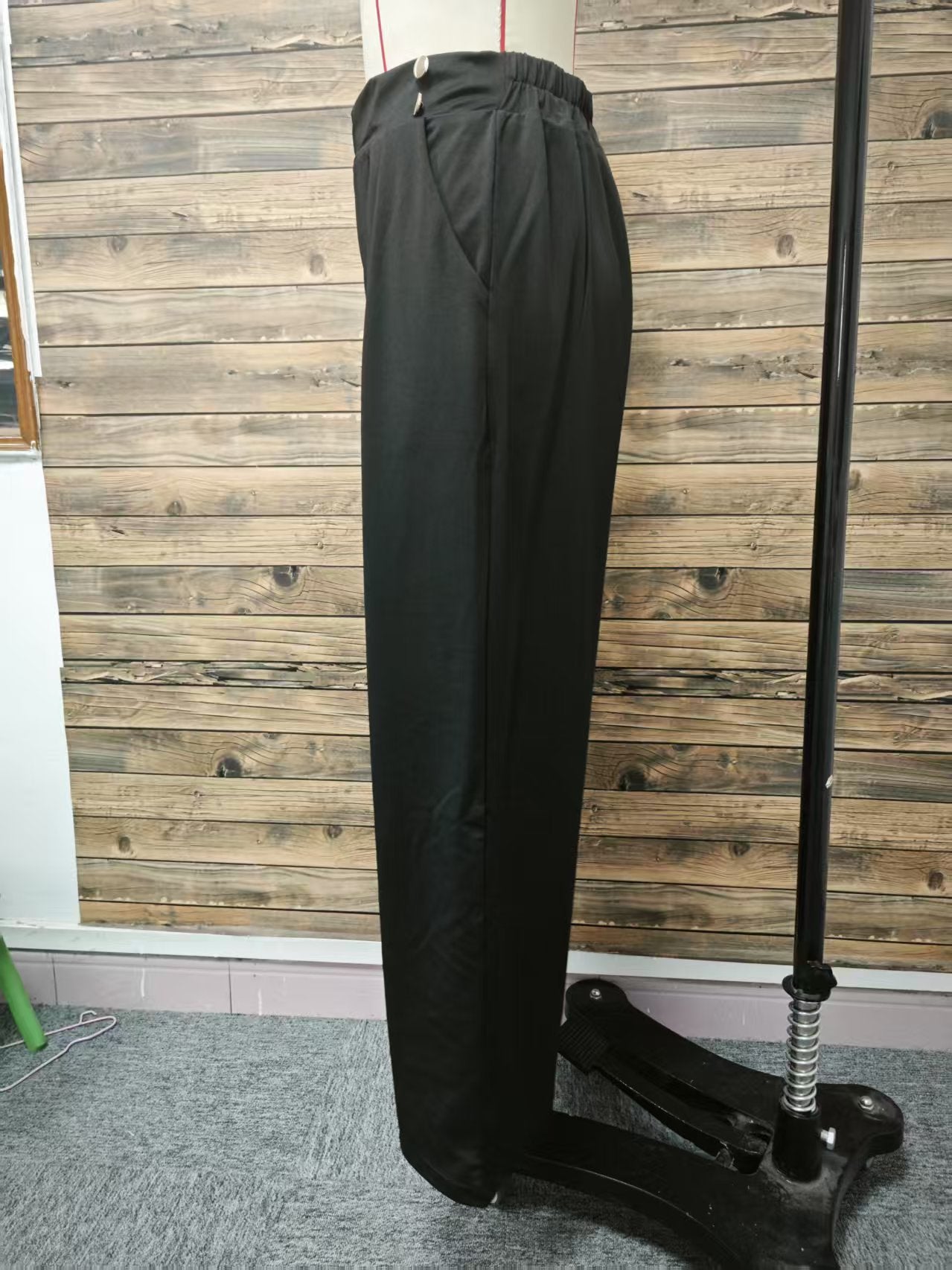 Draping Mop Casual Pants High Waist Trousers Loose Straight Women Special Interest Design Solid Color