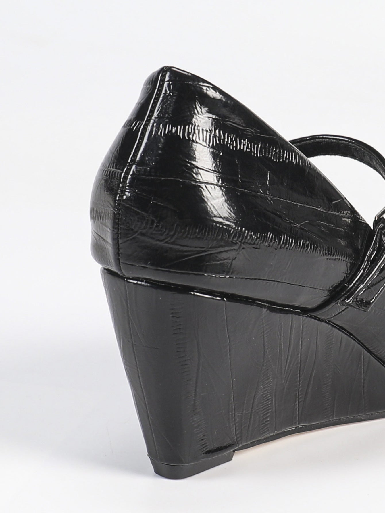 Pointed Wedge Height Increased by Platform Shoes Comfortable Platform High Heel Wedge Heels Party Dance Black