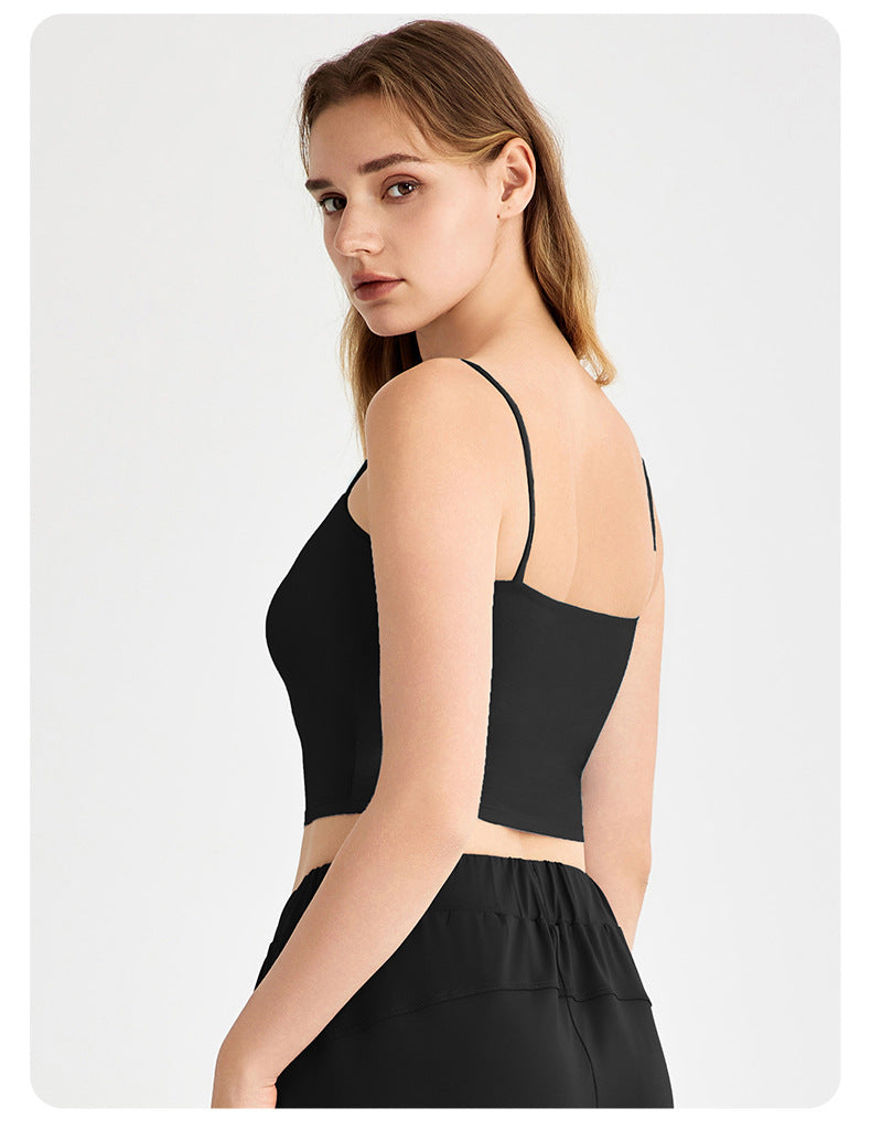 Arrival Camisole with Chest Pad Women Beauty Back Inner Wear Workout Bra Breast Holding Spaghetti Strap Yoga Vest