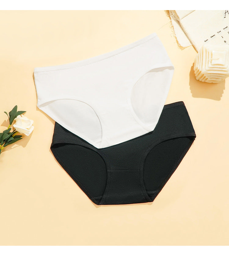 Low Waist Cotton Briefs Women Simple Solid Color Sewing Knitted Pants Full Hip Women Cotton Underwear