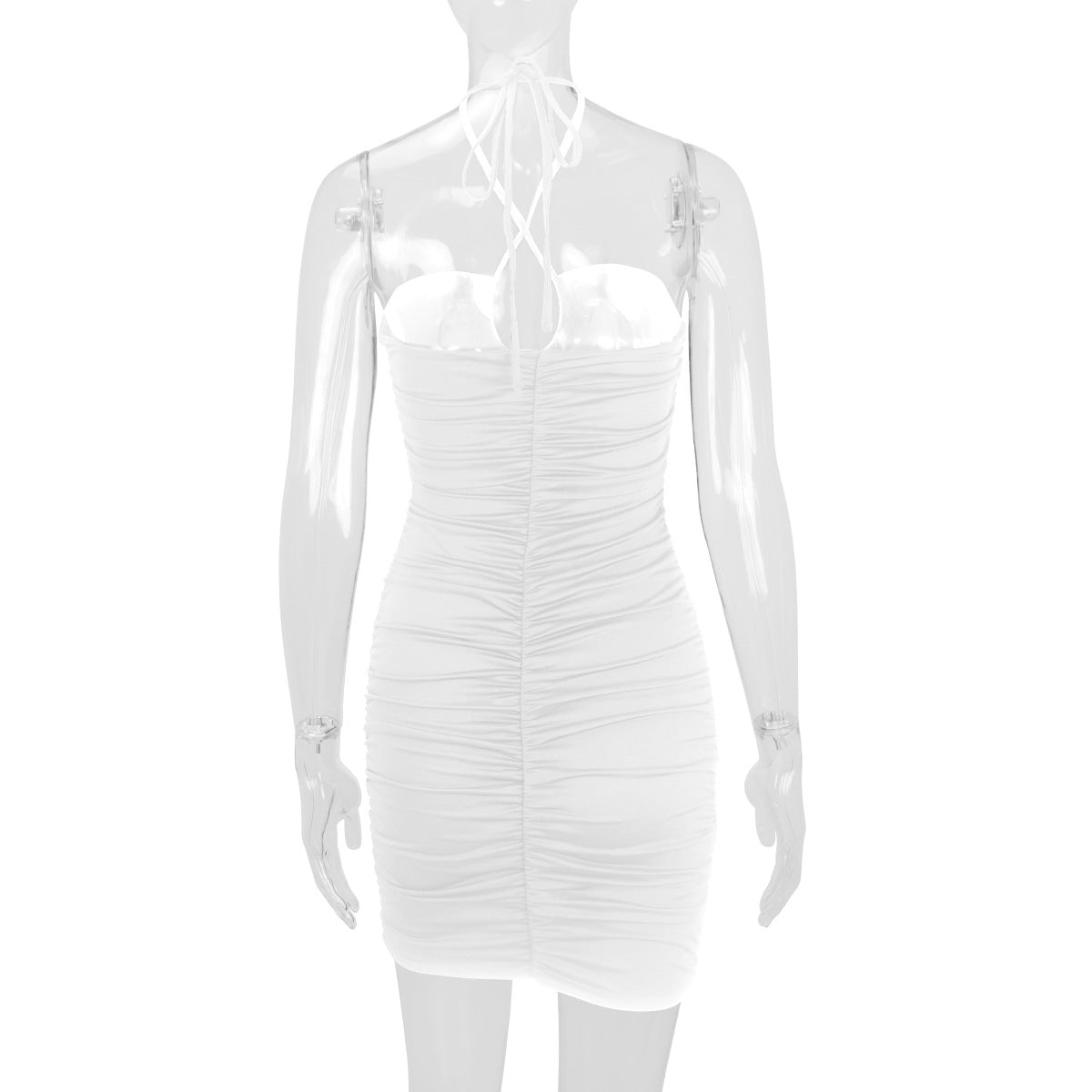 Women Clothing Dress Cross Lace up Cutout Sheath Slim Fit Sexy Dress