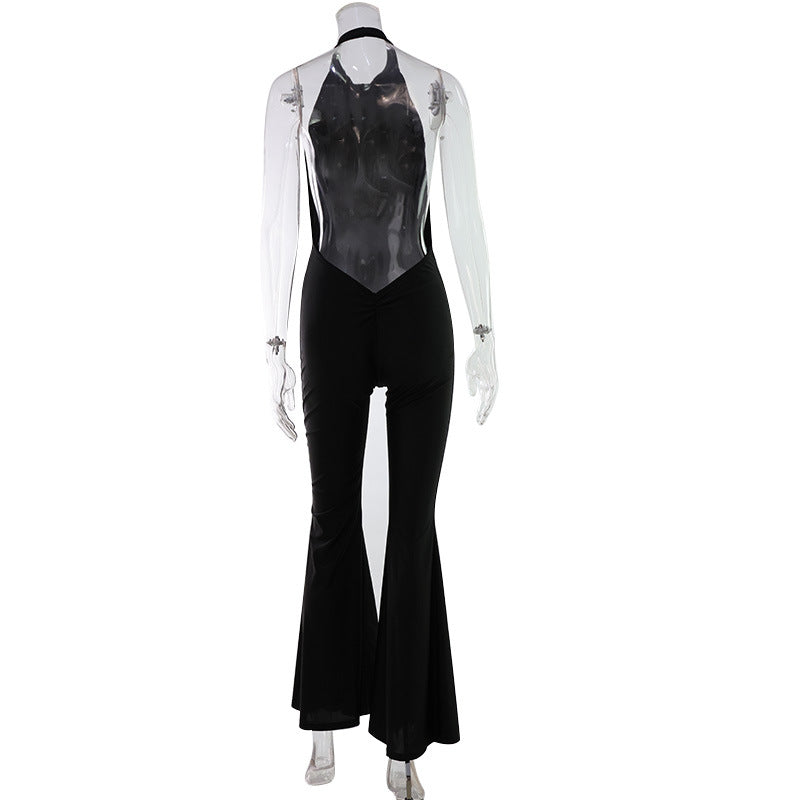 Solid Color Elegant Sexy Halter Backless Slim Fit Slimming Light Luxury Red Carpet Dress Maxi Dress Women