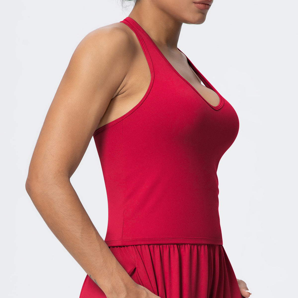 Brushed Solid Color Yoga Vest V Shaped Tight Back Spaghetti Strap Sports Underwear Running Workout Fitness Clothes