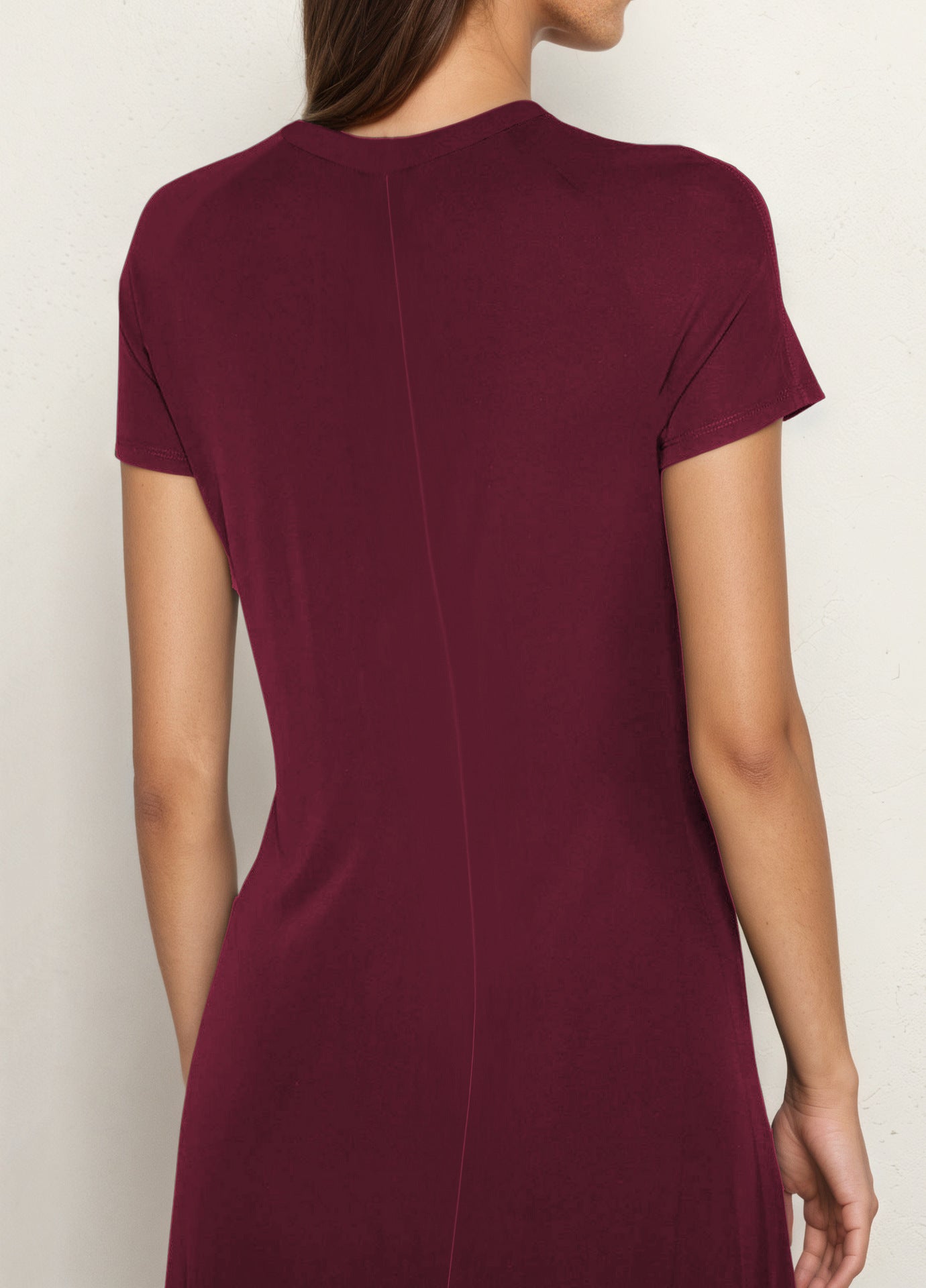 Summer Casual round Neck Short Sleeve Slim Fit A line Swing Dress