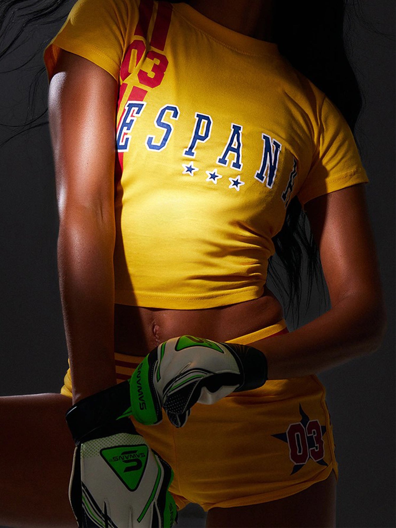 Summer Slim Solid Color Letter Graphic Printing Stretch Sports Short Sleeve T shirt Shorts Two Piece Sets
