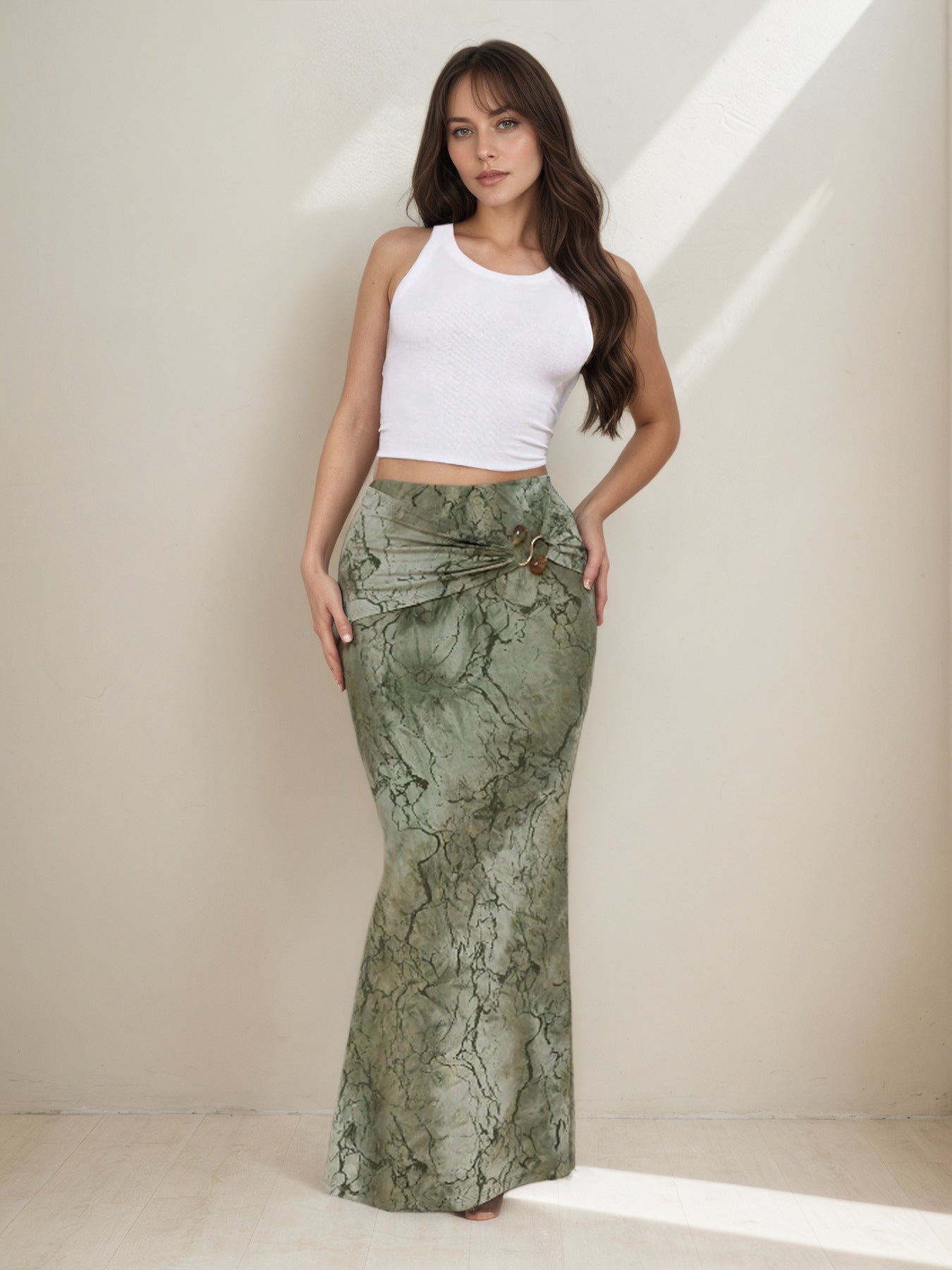 Retro Print Skirt Summer Niche Characteristic Sexy Slim Sheath Dress