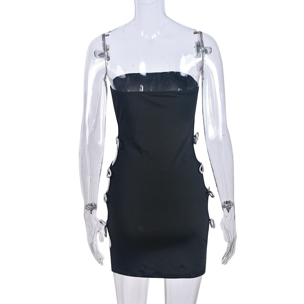Women Clothing Corset Hollow Out Cutout Sexy Rope Sheath Sexy Dress