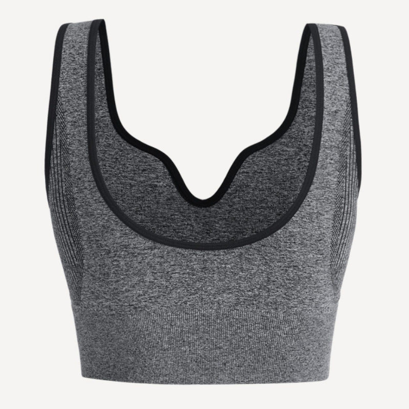 Seamless Knitted Yoga Underwear Quick Drying Breathable Beauty Back High Elasticity Gather Slim Sports Workout Bra