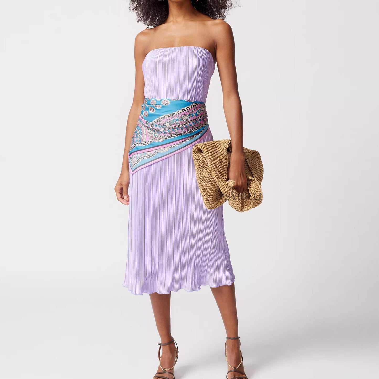 Solid Color Pleated Tube Top Backless Maxi Dress Summer Casual Loose Dress Women