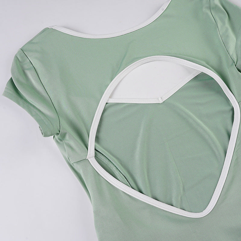 Sports Personality Sexy Square Collar Show Waistline Tight Jumpsuit Backless Low Waist Sexy Casual Butt Lift Underwear