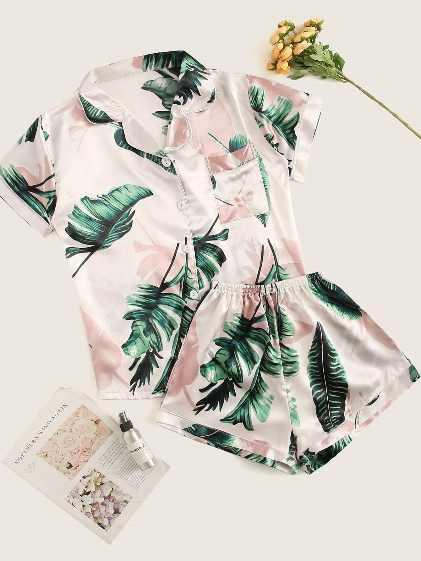Homewear Pajamas Women Suit Short Sleeved Shorts