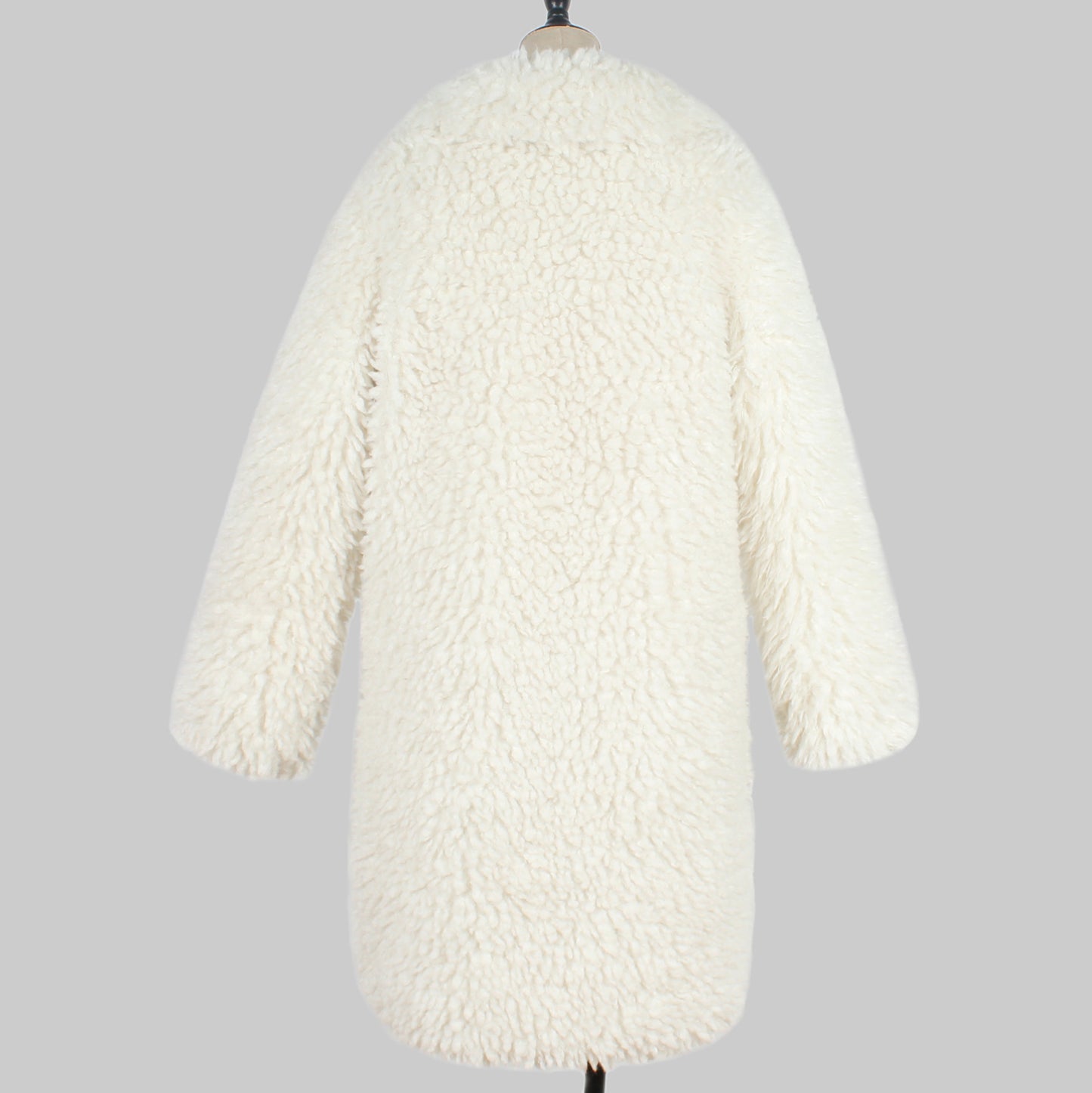 Ladies Faux Fur Coat Top Plush Collared Coat Long Autumn Winter