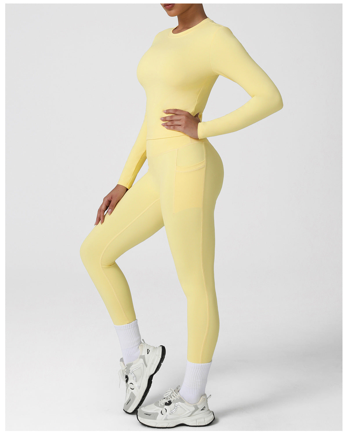 Autumn Winter Tight Yoga Jacket High Elastic round Neck Long Sleeve T shirt Running Outdoors Sports Top Workout Clothes for Women