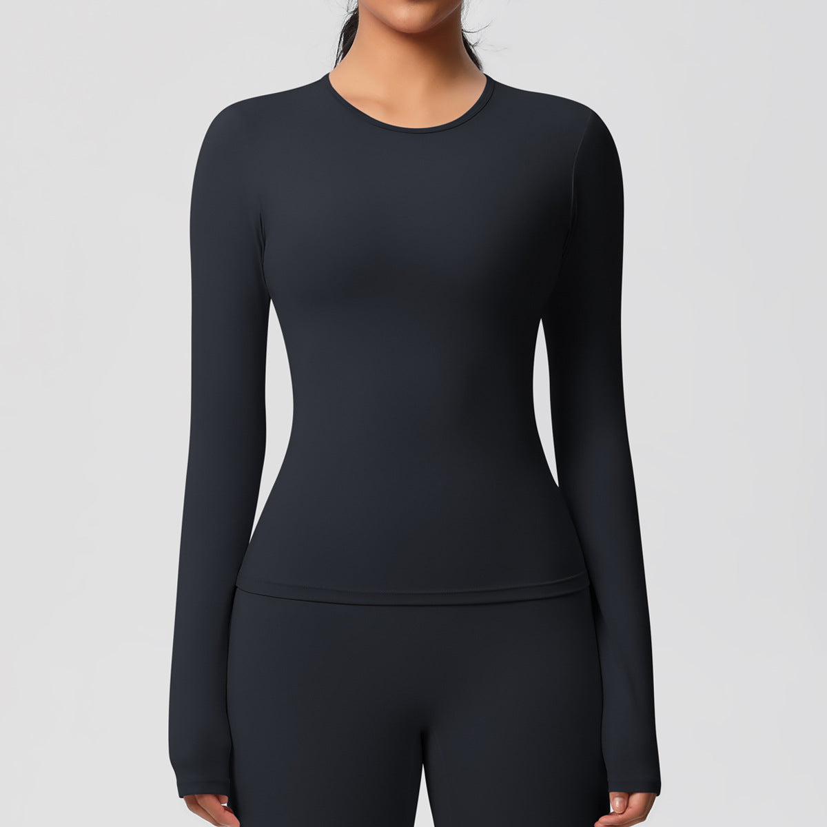 Nude Feel Brushed Slimming Tight High-Strength Running Pilates Daily Workout Clothes Yoga Long Sleeve Women